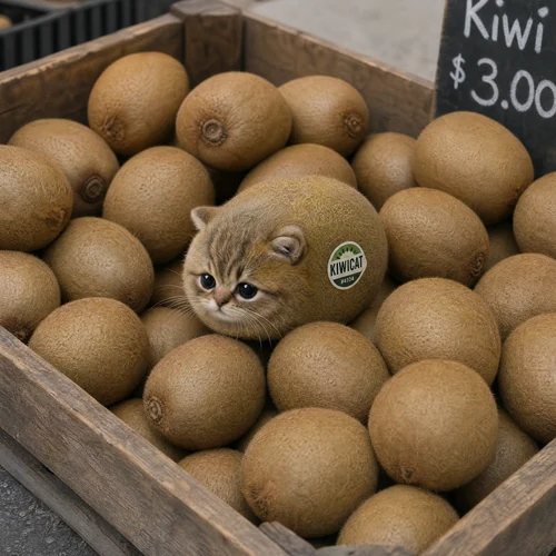 KIWICAT, Fifty of one kitten that is also a kiwifruit