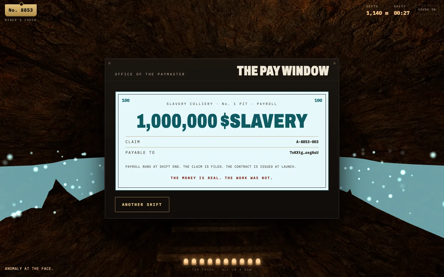 $SLAVERY · No. 1 Pit