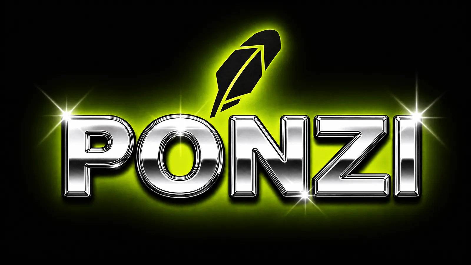 Chrome wordmark on black